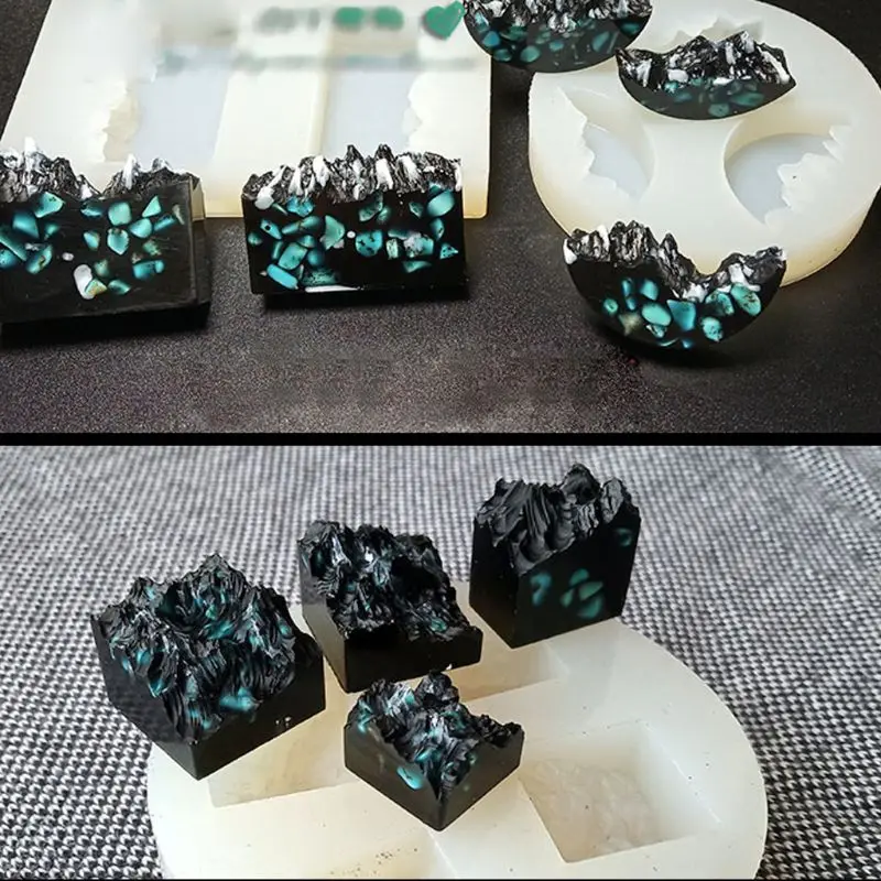 DIY силиконовые формы смолы DIY Снежная гора Плесень Микро пейзаж формы для эпоксидной смолы