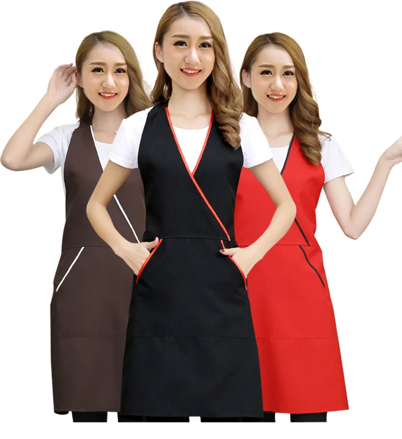 Fashion cute beauty nail mother and baby coffee shop waiter overalls apron17