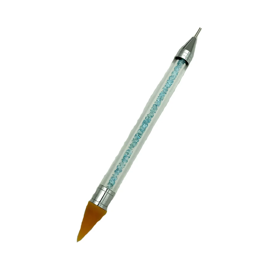 1pcs/set Crystal Beads Dual-ended Nail Dotting Pen Nail Rhinestone Studs Picker Pink Dotting Pen Nail Art DIY Design Tool - Цвет: Blue and yellow