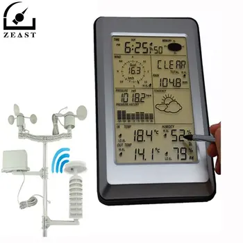 

Professional Wireless Weather Station Touch Panel Therm Humidity Rain Wind Pressure PC Data Solar Power Weather Center