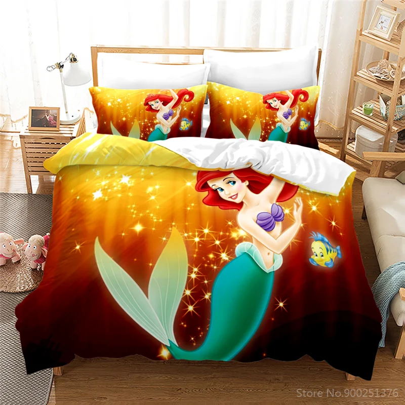 

The Little Mermaid 3D Bedding Set Disney Princess Ariel Duvet Cover Set Quilt Cover Pillowcase Home Textile for Kids Girls Adult