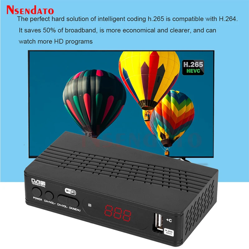 Ǯ HD 1080P HEVC 265   ڴ DVB T2 T C TV Ʃ, H.265 TV ű DVBT2  TV ڽ,  ű 