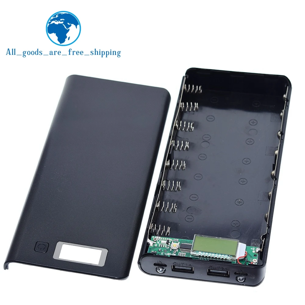 5V Dual Usb 8*18650 Power Bank Battery Box Caricabatterie Per Cellulare Custodia Fai Da Te Shell Per Smart Phone Mp3 Ricarica Mobile Elettronica