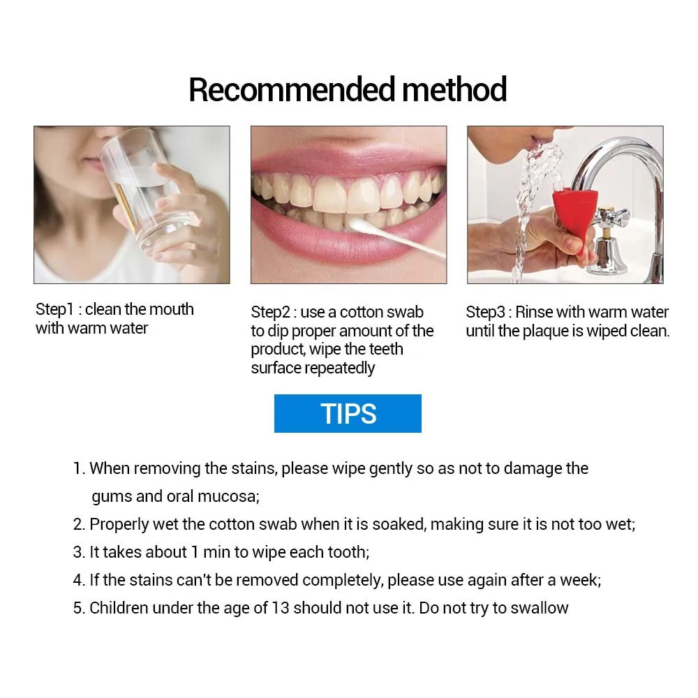 Teeth Whitening Powder Effective Oral Hygiene Cleaning Serum Removes Plaque Stains Tooth Bleaching Dental Toothpaste for Smoker