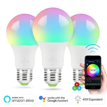 

Smart Light Bulb Dimmable WiFi LED Lamp Color Changing Lamp RGB Magic Bulb 110V 220V APP Operate Alexa Google Assistant