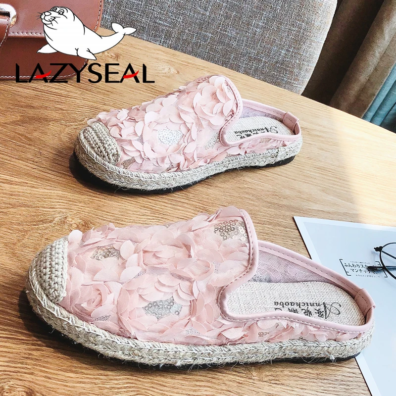 Сланцы LazySeal женские светильник легкие сабо из пеньки сетчатые цветочные