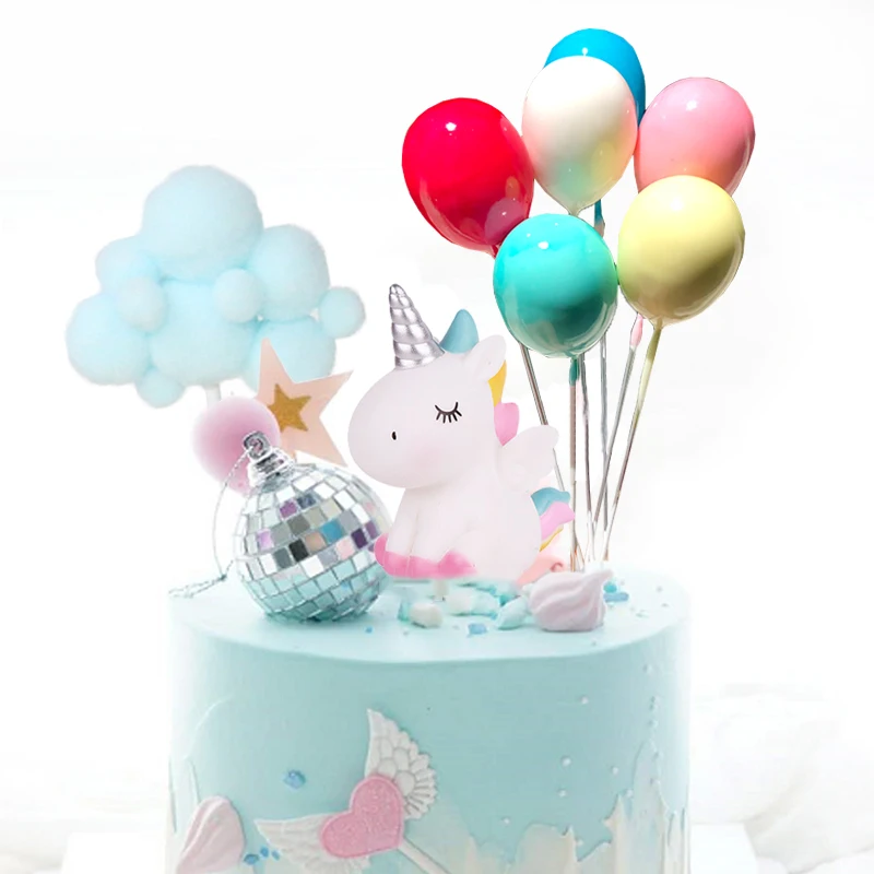 Радуга Единорог торт Топпер облако День Рождения Декор Дети сувениры торт Кекс Топпер для свадьбы детский душ 1 день рождения