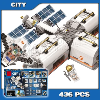

436pcs City Spaceflight Lunar Modular Space Station Robot Figure 11386 Model Building Blocks Gifts set Boys Compatible With