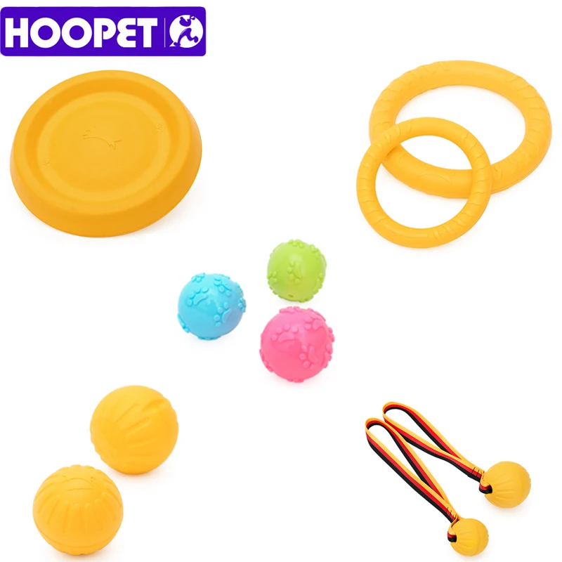 HOOPET Dog Outdoor Sports Toy Round Throwing Chew Toy Balls Golden