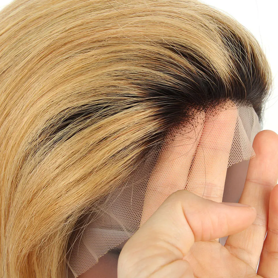 Женский парик с эффектом омбре YVONNE короткие волосы бразильские для женщин 13x4 - Фото №1
