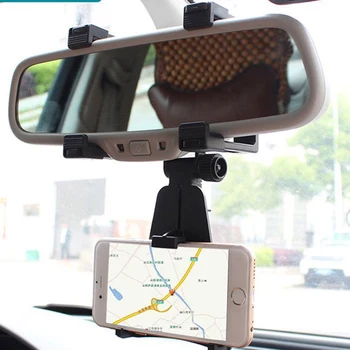 

Universal Car Phone Holder Rearview Mirror Mount Installed 360 Degree Universal For GPS Smartphone Stand
