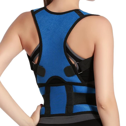 Wholesale Posture Corrector Scoliosis Back Support Brace Spine Corset Shoulder Therapy Support Medical Posture Correction Bel - Цвет: Синий