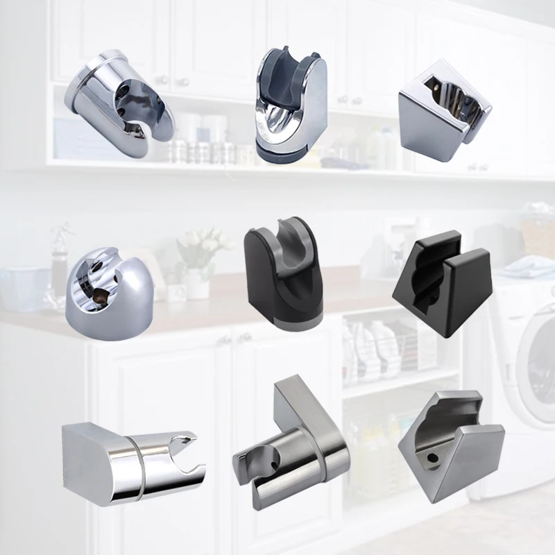 

ABS Handheld Shower Spray Head Holder Bracket Wall Mounted for Bathroom Hand Sprayer Holder Bracket Chrome Black Brushed