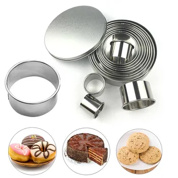 

11pcs/set Stainless Steel Round Cookie Biscuit Cutters Circle Pastry Cutters Metal Baking Circle Ring Molds for Fondant Cake DIY
