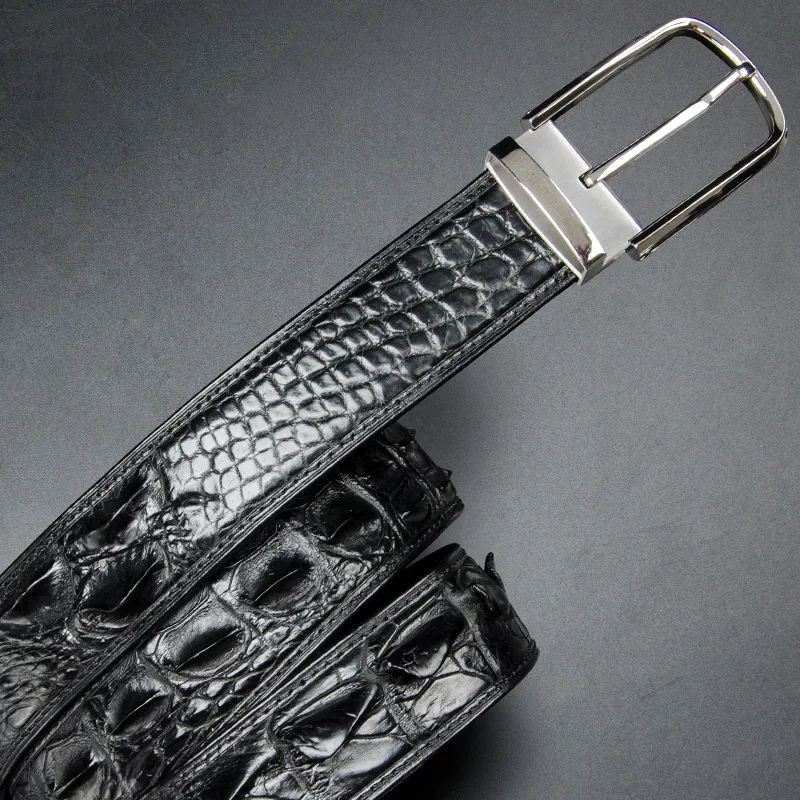 

Authentic Crocodile Skin Men Waist Strap For Man Stainless Steel Needle Buckle Genuine Real Alligator Leather Male Belts