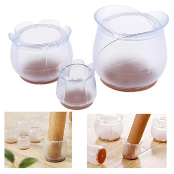 

4pcs Silicone Chair Leg Caps Feet Pads Furniture Table Covers Socks Floor Protectors Round Bottom Non-Slip Cups For Chair