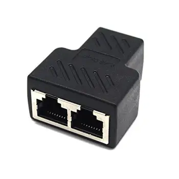 

1 To 2 Ways LAN Ethernet Network Cable RJ45 Female Splitter Connector Adapter For Laptop Docking Stations Z07 Drop ship shipping
