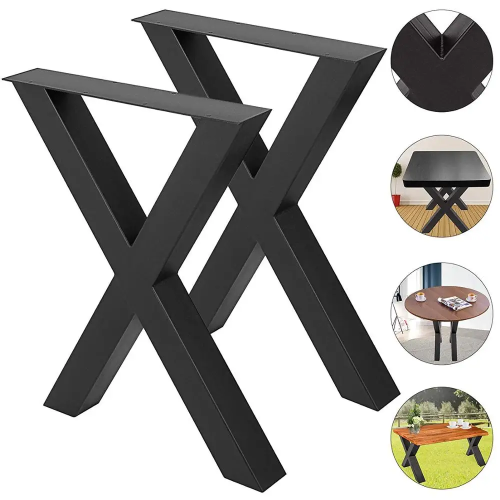 

Set of 2 Steel Table Leg Dining Office Table Legs Computer Desk Legs Steel Bench Legs Home Furniture Leg 28"*30" X Shape