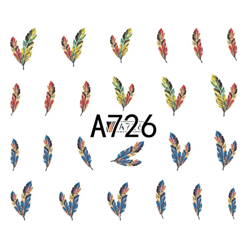 GAM BELLE 1pc Hot Designs Colorful Feather Tattoos Nail Decals Manicure Water Transfer Stickers Nail Art 1 GAM BELLE 1pc Hot Designs Colorful Feather Tattoos Nail Decals Manicure Water Transfer Stickers Nail Art 3