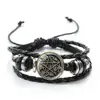 SONGDA Supernatural Dean Sam Bracelet Homme Pentagram Sun Pentacle Hebrew Charm Woven Leather Bracelet Bangle TV Series Jewelry ► Photo 3/6