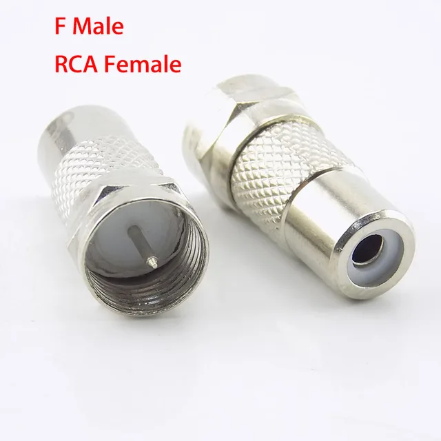 2pcs F type male plug connector socket to RF coax TV aerial female RF adapter YL
