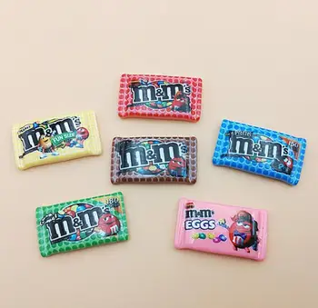 

10pcs/lot kawaii resin M beans chocolate candy Cabochon Flatback Decoration Crafts Embellishments For Scrapbooking Diy
