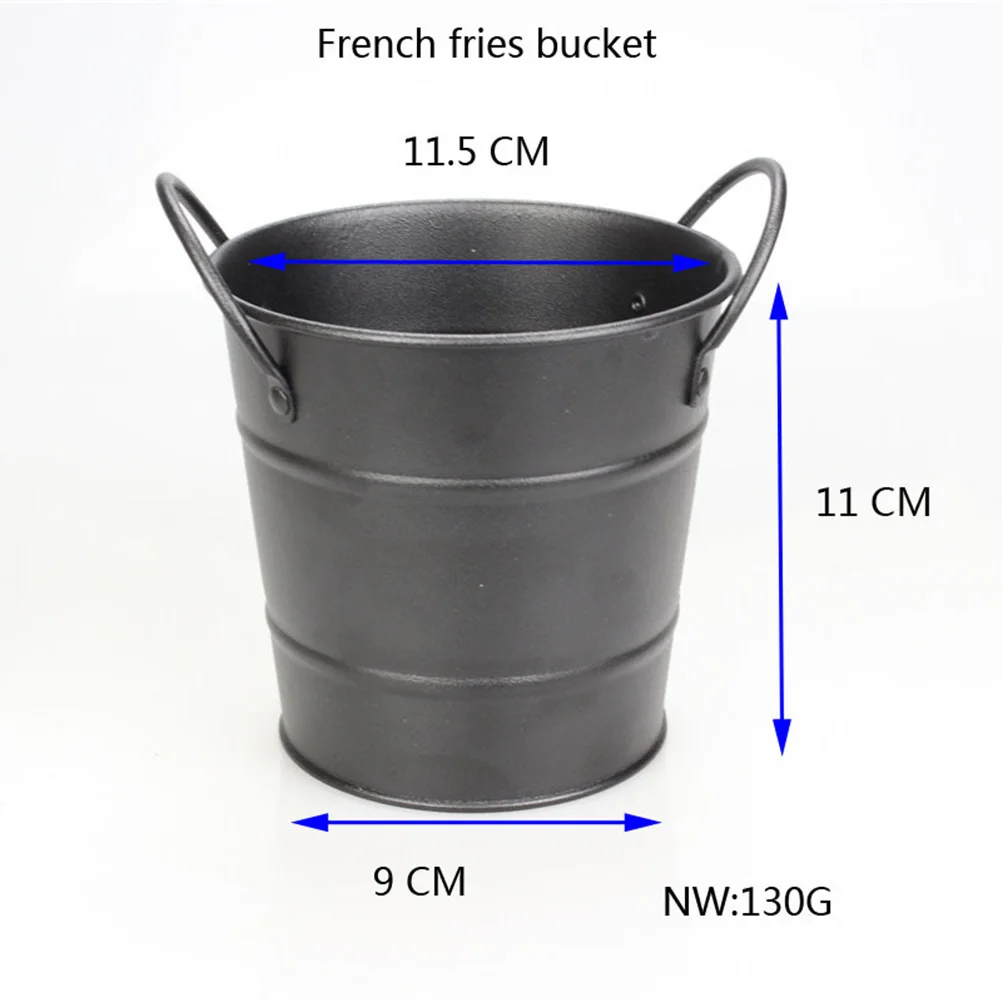 1 шт. миниатюрное ведро для льда две ручки Портативный черный металлический контейнер для льда картофель фри ведра для бара дома Вечерние