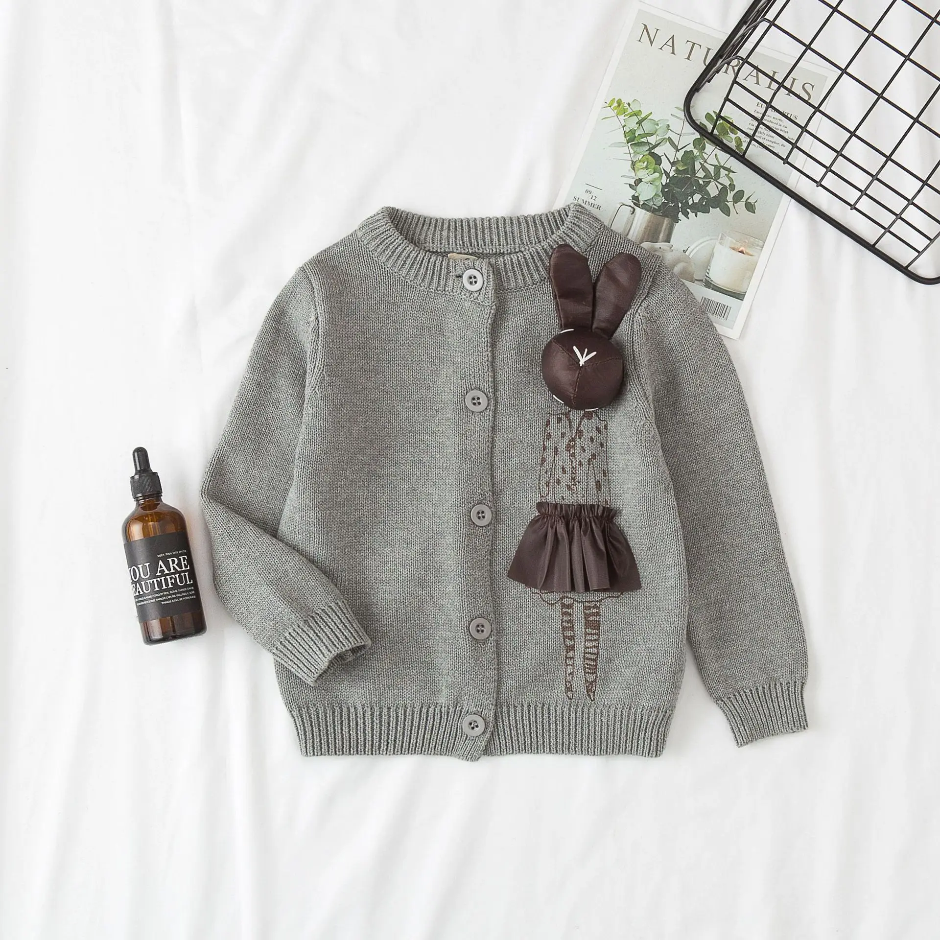 Осенний свитер с рисунком Новинка года; Хлопковый вязаный кардиган для девочек модный детский шерстяной свитер для отдыха Одежда для девочек 1-6 лет