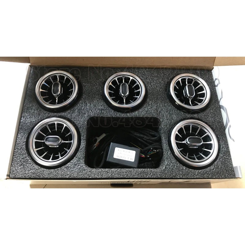 Tbest luftdüsen w205,W205 Air Vents, 5pcs 64 Color Front LED Turbine