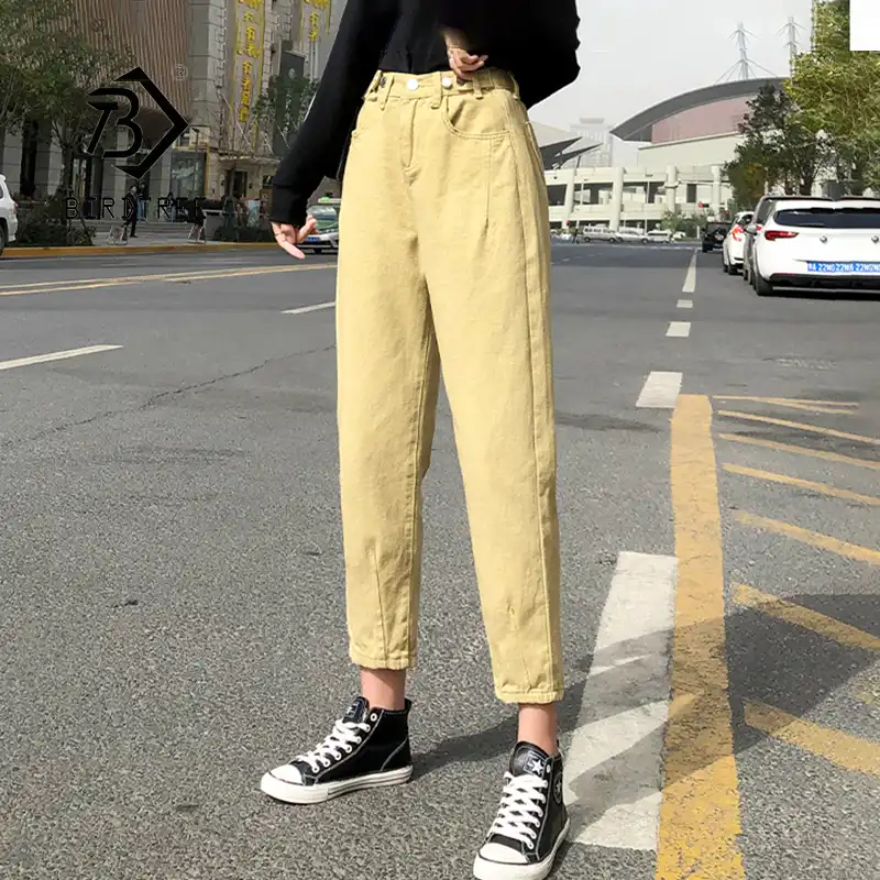 yellow mom jeans