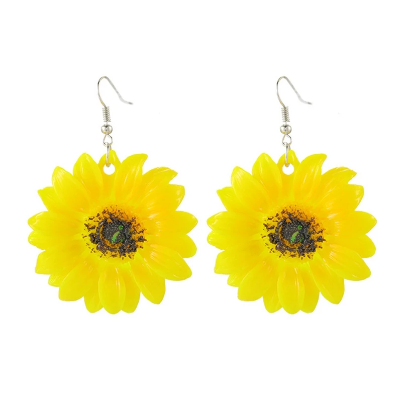 

1 Pair Daisy Sunflower Calla Lily Earring Silver Color Small Stud Earrings Long Earrings Women Girl Fashion Jewerly Dropship New