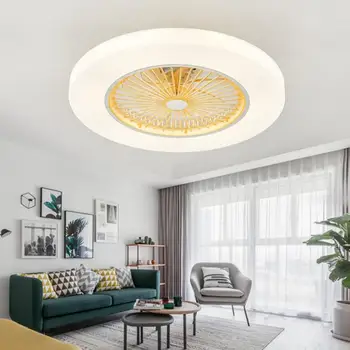 

220v/110v 72W LED Dimming Remote Control Ceiling Fans Lamp Modern Simple Home Decoration Luminaire Invisible Leaves 58cm 220V AC