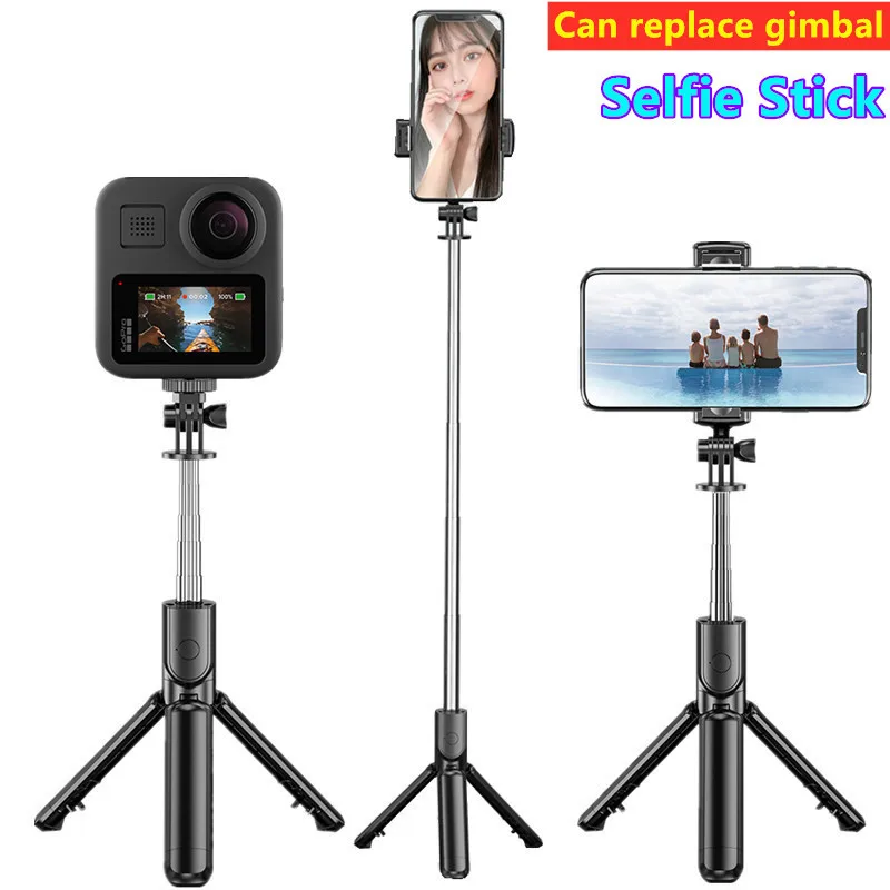 

Mobile phone tripod for action camera selfie stick Foldable Mini phone selfy stick tripod camera stand can rechange the gimbal