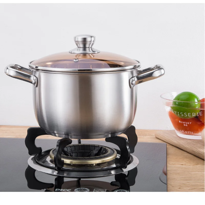 Deep Stainless Steel Boiling Pans with Straining Lid Non Stick Cookware