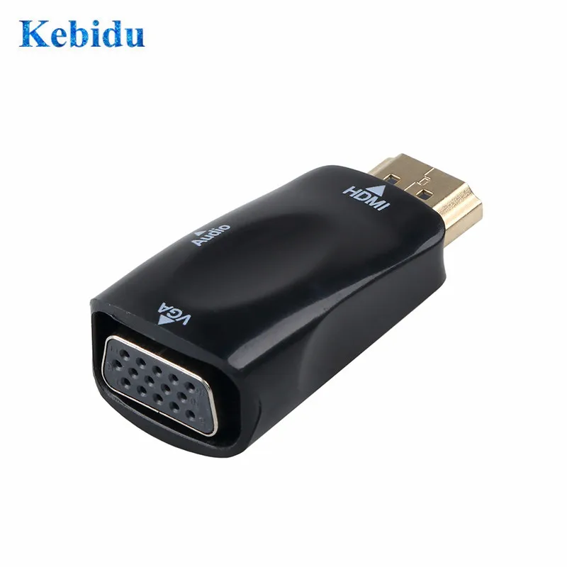 Адаптер Kebidu HDMI VGA поддержка 1080P HDTV адаптер с аудиокабелем 3 5 мм AV для ноутбука