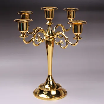 

Wedding Home Decor 5 Arms Candelabra Crafts Aluminum Alloy Candle Holder Stand Pillar For Wedding Portavelas Candelabra