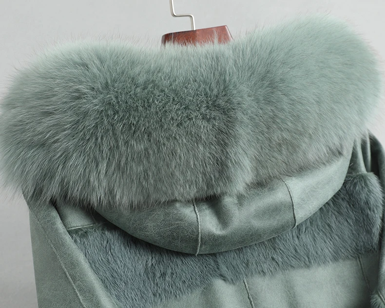 Новое поступление, шуба из овчины с норковым мехом, длинное зимнее офисное Женское пальто с длинным рукавом из натуральной кожи