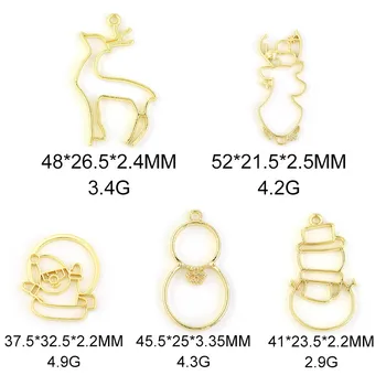 

1Set Open Bezel Pendants Christmas Hollow Frame Charm Epoxy UV Resin Pendant Necklace Jewelry Making Pressed Flower Mold Crafts