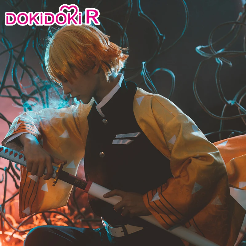 DokiDoki R костюм для косплея из аниме косплей демона Slayer: Kimetsu no Yaiba Agatsuma Zenitsu|Костюмы