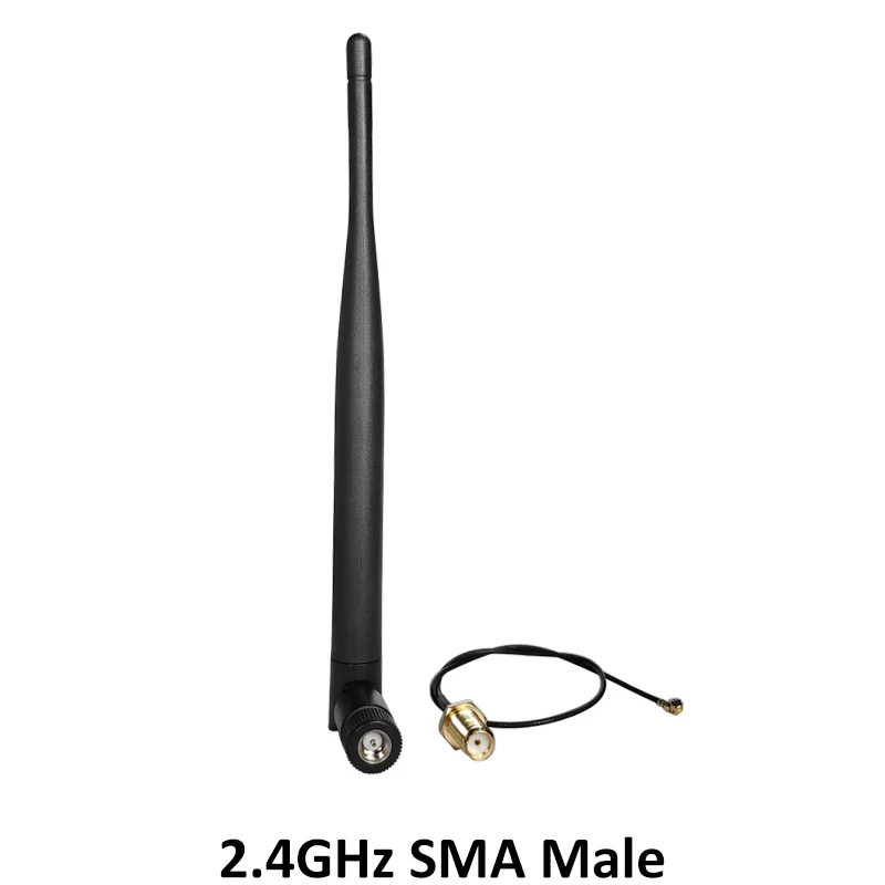 2 шт 2,4 ГГц антенна wifi 5dBi SMA Male 2,4 ГГц антенна для маршрутизатора Wi fi усилитель+ 21 см RP-SMA ufl./IPX 1,13 Кабель