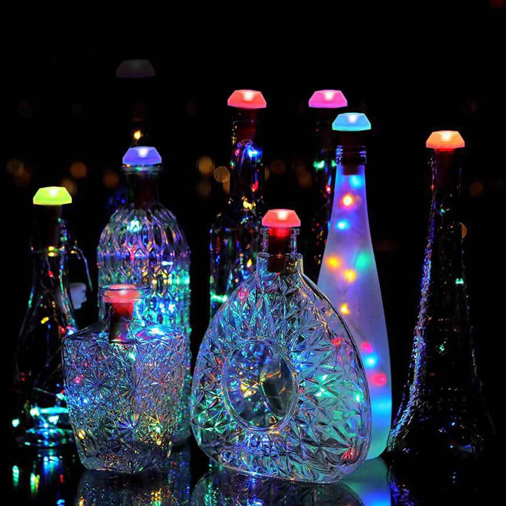 

6pcs Colorful Solar Power Led Copper Wire Party Waterproof Wine Bottle Light Garden Lamp Fairy String Decoration Outdoor Home