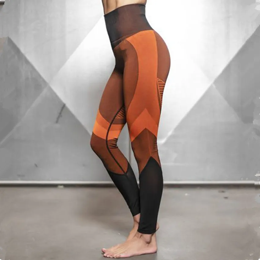 Larger WinterTights Woman Sports Leggings Fitness Yoga Pants Women Scrunch Vital Seamless Flex High Waist Push Up Gym Leggings - Цвет: CB601 orange pant