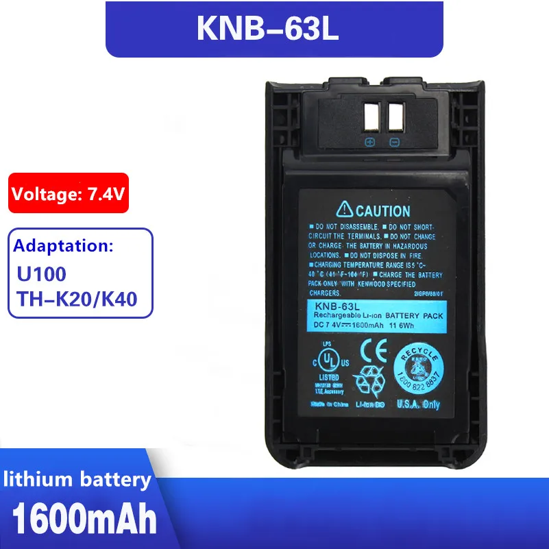 Сменный аккумулятор для Kenwood KNB-63L KNB-65L подходит TH-K20A/K20E TH-K40A/K40E Radio | Электроника