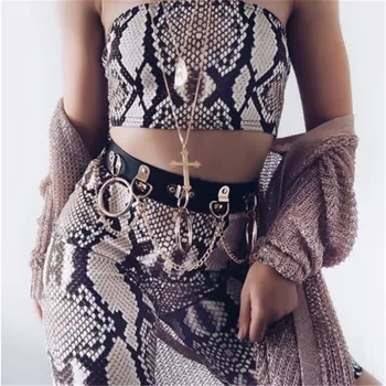 

Snake Print Women 2Pcs Sets Autumn Outfits Casual Shinny Tube Top Shorts Bodycon Two Piece Set Short Sport Jumpsuit Women Set