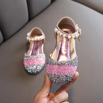 

New Summer Wedding Party Sandals Cosplay Crystal Princess Elsa Shoes Kids Fashion Sequin Dance Sandals