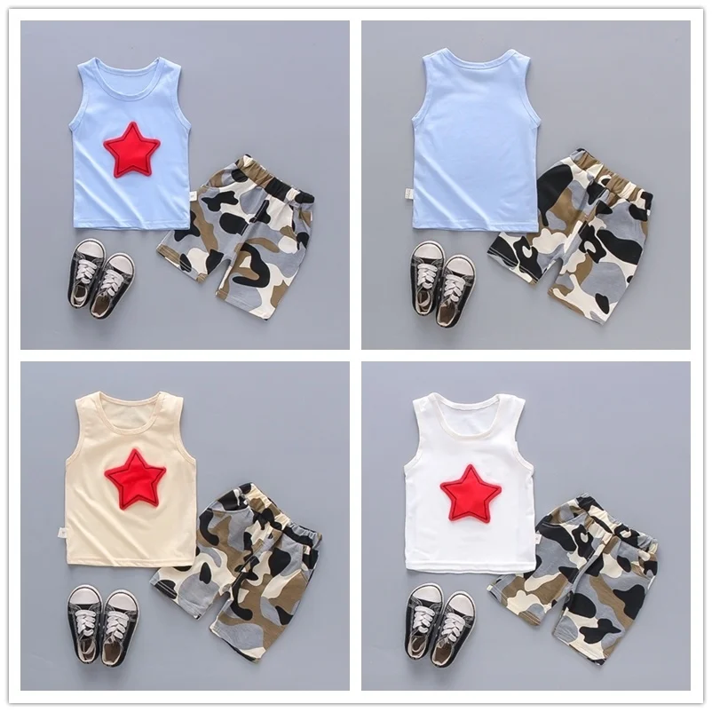 New Baby Girls Clothing Outfits Brand Summer Newborn Infant Sleeveless T-shirt Shorts 2pc/Sets Clothes Casual Sports Tracksuits