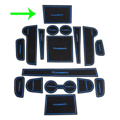 Door Groove Mats Gate Slot Pad For Hyundai Tucson NX4 2021 2022 Accessories Cup Cover Anti-slip Sticker Decoration Non-slip black blue B