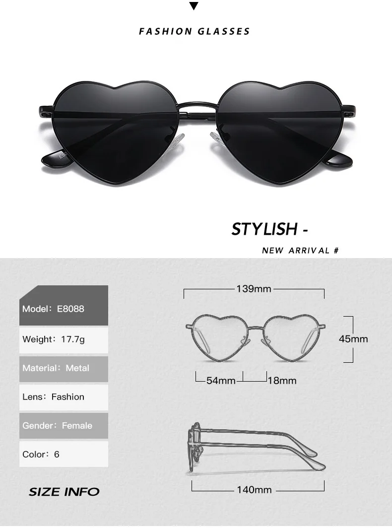 2021 New Love Heart Sun glasses Women Fashion Female Brand Design Vintage Women's UV400 Polarized Sunglasses Shades Oculos big round sunglasses