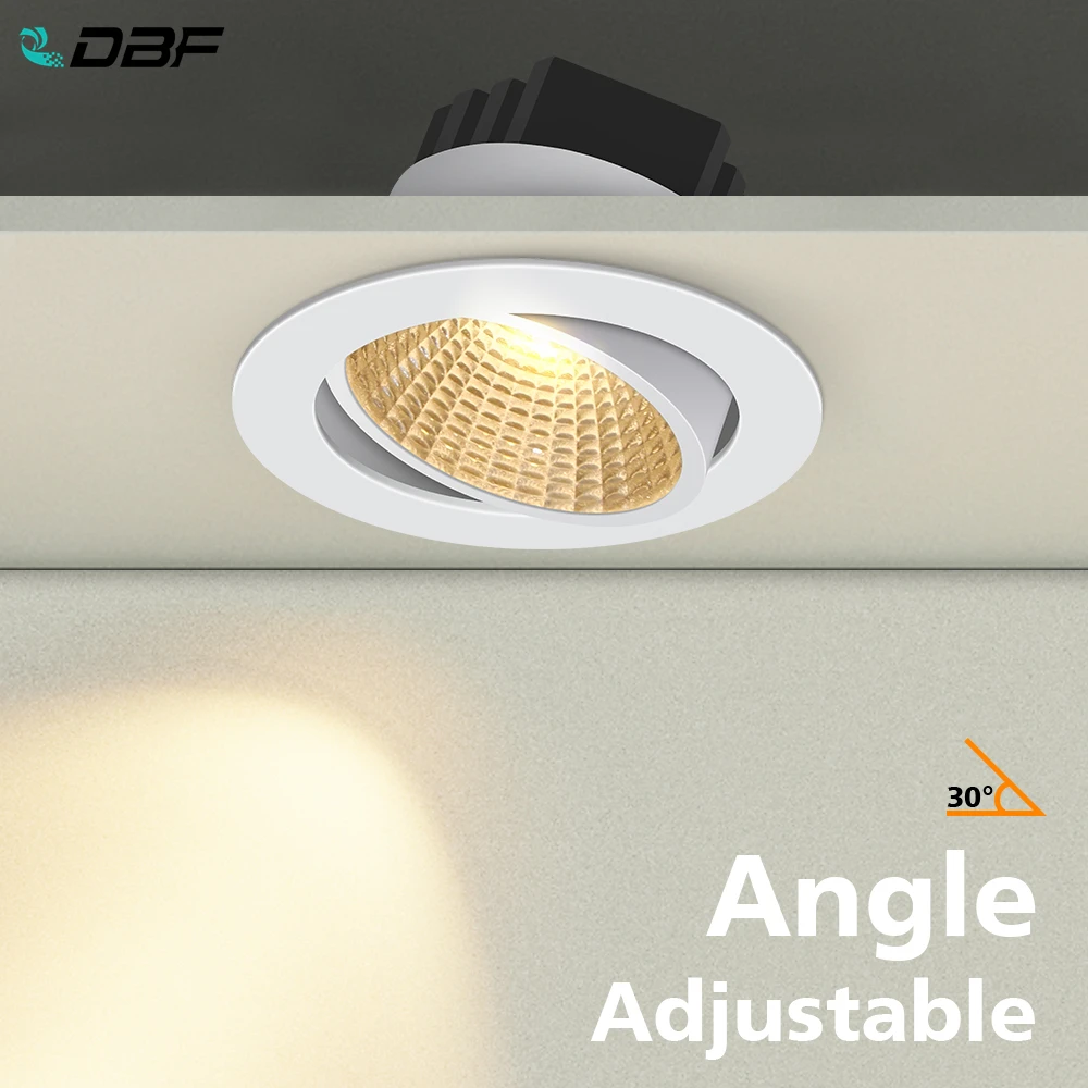 [DBF] Черный/Белый Круглый Встраиваемый светодиодный СИД Dimmable вниз светильник COB 6