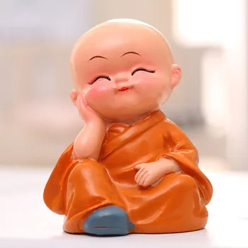

Resin cartoon doll gift four no monk car ornament Shaolin Kung Fu ornament
